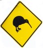 brown kiwi road sign