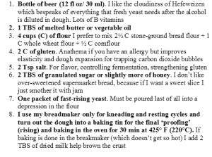 Bread recipe